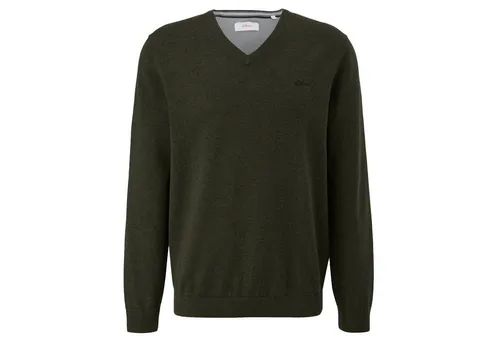 s.Oliver Longpullover: Feinstrickpullover mit V-Ausschnitt für Herren - Longpullover für Herren aus 100% Baumwolle, ideal für lässige Anlässe. Der bequeme Feinstrickpullover mit modernem V-Ausschnitt bietet zeitlose Eleganz und vielseitige Kombinationsmöglichkeiten.