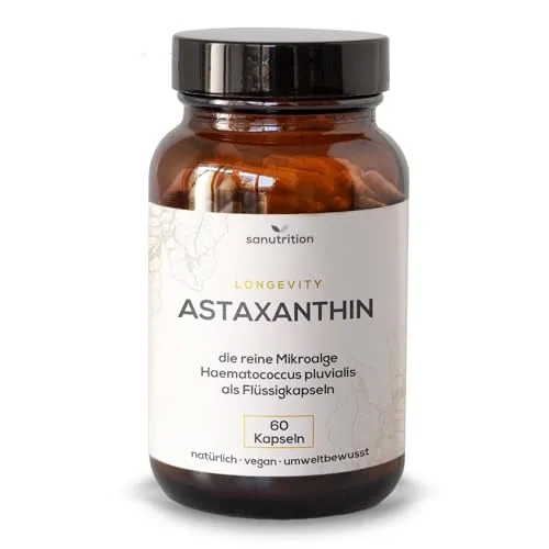 Astaxanthin | 8 mg pro Kapsel | 60 Kapseln | Echtes Astaxanthin aus der Haematococcus Pluvialis-Mikroalge | gute Bioverfügbarkeit und Verträglichkeit | Vegan