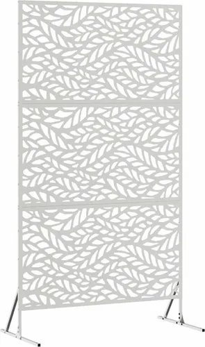 vidaXL Edelstahl-Zaunpaneel mit dekorativen Intarsien - Dekorative Zäune aus hochwertigem Edelstahl, langlebig und stylish mit einem ansprechenden Blattmuster – ideal zur Aufwertung deines Gartens oder Patios.