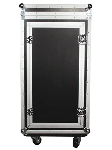 Roadinger Spezial Kombi-Case Profi, 17 HE m.Rollen - Profi DJ-Kombinations-Case, 17 HE, stabil mit 9 mm Wandstärke, inklusive 4 Lenkrollen für einfache Mobilität und optimalen Zugang durch abnehmbare Türen.
