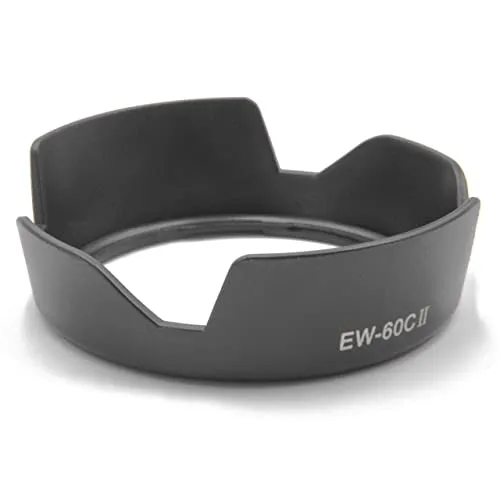 vhbw Gegenlichtblende kompatibel mit Canon EF-S 18-55mm f/3.5-5.6 II 58mm Objektiv, Schwarz, Kunststoff, tulpenförmig, 8,4 cm