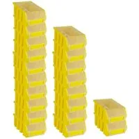 SuperSparSet 20x Sichtlagerbox 2 mit Deckel | Gelb | HxBxT 7,5x11,6x16,1cm - Aufbewahrungsboxen aus hochwertigem Polypropylen mit transparentem Deckel, ideal für Ordnung im Lager oder Haushalt und staubgeschützt für Kleinteile.