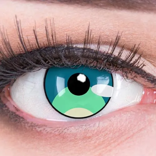 MeralenS Farbige Türkise 'Frieren' Cosplay Kontaktlinsen. Topqualität zu Halloween, Fasching, Karneval Halloween gratis Kontaktlinsenbehälter ohne Stärke. 1 Paar