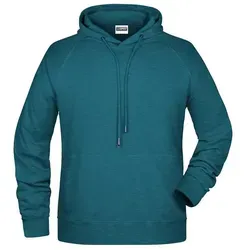 Kapuzensweat JN8024 - James & Nicholson Petrol-Melange M - Herren-Sweatshirts mit Raglanärmeln, erhältlich in vielen Farben und Größen S bis 5XL für eine perfekte Passform.