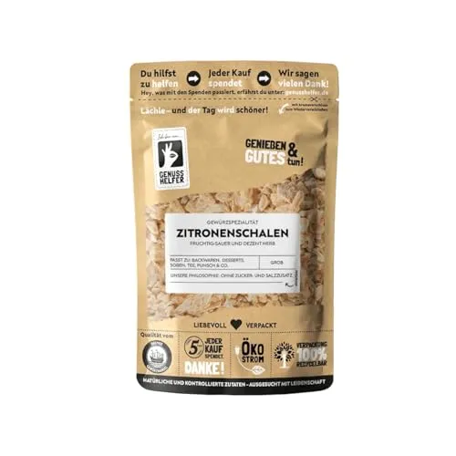 Bremer Gewürzhandel Zitronenschalenstücke, getrocknete Zitrone, 10 x 100g - Intensiv fruchtige Zitronenschalenstücke für Backen und Kochen. Verleihen Sie Ihren Gerichten und Getränken eine erfrischende Note. 100% natürliche Rohstoffe, ideal für kreative Rezepte!