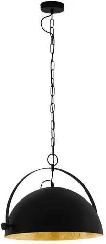 EGLO Pendelleuchte Covaleda 1 - Vintage Hängelampe aus Stahl - Lampen, stilvolle 1-flammige Pendelleuchte im Industrial Design, ideal für Esstische und Wohnzimmer, mit edler goldener Innenseite für ein modernes Ambiente.