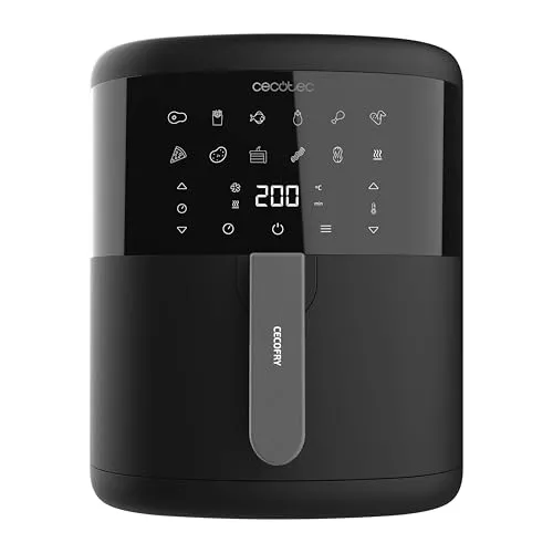 Cecotec Heißluftfritteuse Cecofry Bombastik 6000, 6 L - Heißluftfritteuse mit 6 L Fassungsvermögen und PerfectCook-Technologie für gesunde Gerichte mit wenig Öl. 1700 W Leistung und 12 voreingestellte Modi für vielseitiges Kochen.