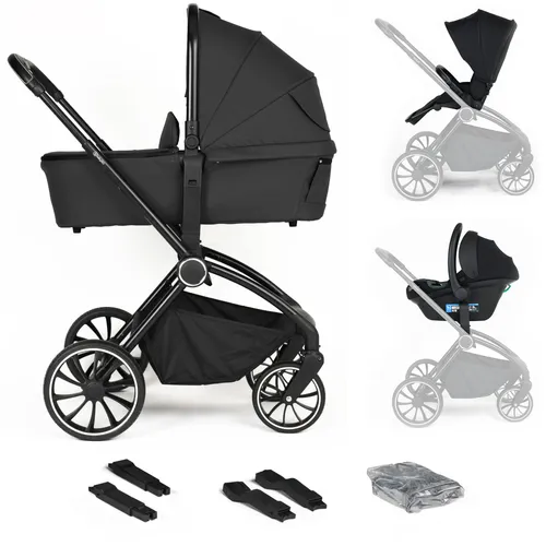 BabyGo 3in1 Kombikinderwagen Harmony, black in schwarz von BabyGo