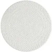 payé Teppich Nara-627 Hochflor 200x200 cm Rund Pastell-Creme Rautenmuster