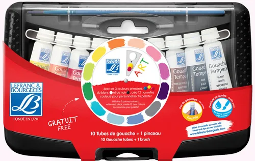 LEFRANC & BOURGEOIS Gouachefarbe farbig sortig 10er Etui