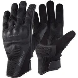 Modeka Sonora Handschuhe - Schwarz - Größe 10 - Zertifizierte Motorradhandschuhe aus reißfestem Ziegenleder mit optimaler Belüftung. Ideal für sommerliche Touren dank SuperFabric®-Verstärkungen und Temperfoam®-Knöchelschutz.