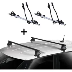 2x Fahrradträger SAGITTAR + Dachträger VDP EVO für Peugeot 106 (1991-2003) - Praktisches Set mit 2x Fahrradträger SAGITTAR und Dachträger VDP EVO. Ideal für den Transport von bis zu 2 Fahrrädern, schnell montierbar und vielseitig einsetzbar. Maximale Zuladung von 15 kg pro Fahrrad, perfekt für alle Fahrradtypen.