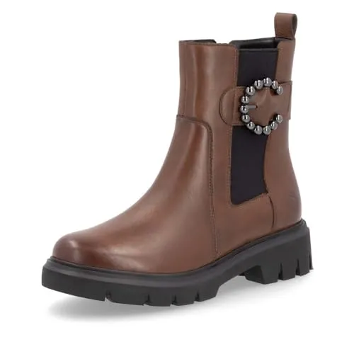 Remonte Damen Chelsea Boots D1W74, bequeme Stiefeletten für Frauen - Wanderschuhe mit herausnehmbarer, schockabsorbierender Innensohle für individuellen Komfort, aus atmungsaktivem Glattleder für ein angenehmes Fußklima.