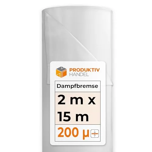 Produktiv Handel Dampfbremsfolie Aqua Shield 30 m² - Dampfbremsfolie für optimalen Feuchteschutz, ideal für schwimmende Verlegung von Laminat und Parkett, 200 µ stark und geeignet für Fußbodenheizung.