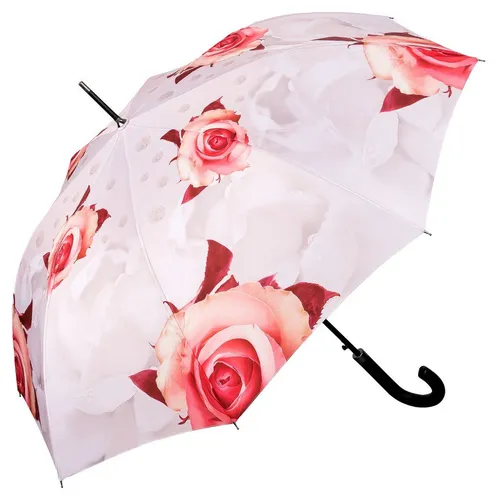 von Lilienfeld Stockregenschirm Motivschirm Blumen Rosen creme Hochzeit - Eleganter Stockschirm mit traumhaftem Rosenblüten-Motiv, ideal für Hochzeiten. Mit 100 % Regenschutz und 95 % UV-Schutz sorgt er für Stil und Sicherheit bei jedem Wetter.