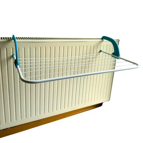 TronicXL Kleiner Wäscheständer zum einhängen in Heizung Wäscheleine klein für Heizkörper Heizkörpertrockner Wäschetrockner Heizungskörper Balkon Geländer Camping