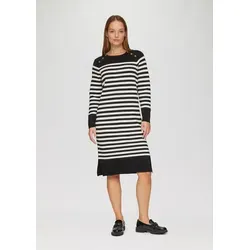 s.Oliver Minikleid Kleid Gestreiftes Strickkleid mit Schulterknöpfen schwarz S (36)