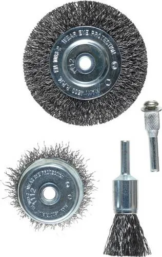 Kwb DRAHTBÜRSTENSATZ, 4-TEILIG, STAHLDRAHT, GEWELLT 597500 1 Set