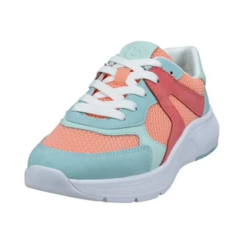 Bugatti Damen Sandaletten - Bequeme Sommerschuhe in Light Blue/Light Red - Wanderschuhe mit flachem Absatz und optimalem Tragekomfort für entspannte Sommertage. Ideal für Freizeit und leichte Wanderungen.