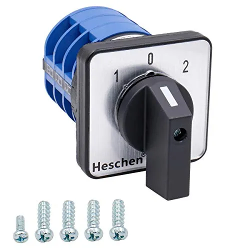 Heschen LW28-32/D303.3 Universal Drehnockenschalter 660V / 32A 3-fach 3 Phasen 12 CE-Klemmen Blau
