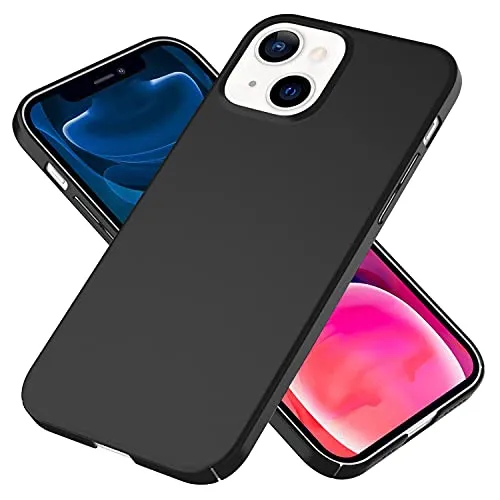 NALIA Ultra Slim Hardcase für iPhone 13 Mini - Anti-Fingerabdruck & 0.5mm Dünn - PUREFIT (Matt & Leicht) - Marke aus Berlin, Farbe:Schwarz