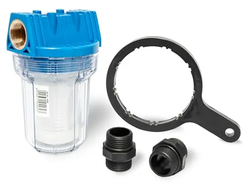 Güde Wasserfilter TYP A - Effektiver Schutz für Gartenpumpen - Gartenteichfilter mit auswaschbarer Filterkartusche, schützt zuverlässig vor Sand und Feststoffen, erhöht die Langlebigkeit Ihrer Pumpe.