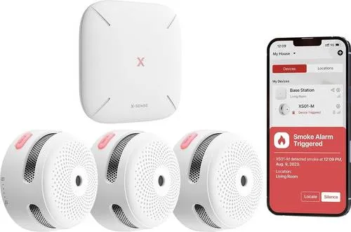 X-Sense Rauchwarnmelder-Set mit Zentrale - Intelligentes Sicherheitssystem für Ihr Zuhause: Erhalten Sie sofortige Warnmeldungen auf Ihr Telefon und sichern Sie bis zu 50 Geräte mit einer Reichweite von 500 m.