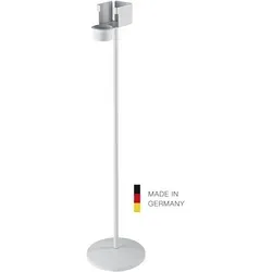 K&M 80340 Desinfektionsmittelständer - Kommerzielle Hygieneartikelbehälter mit u-förmigem Halter und entnehmbarer Tropfschale für einfache Reinigung - stabiler Guss-Rundsockel sorgt für sicheren Halt.