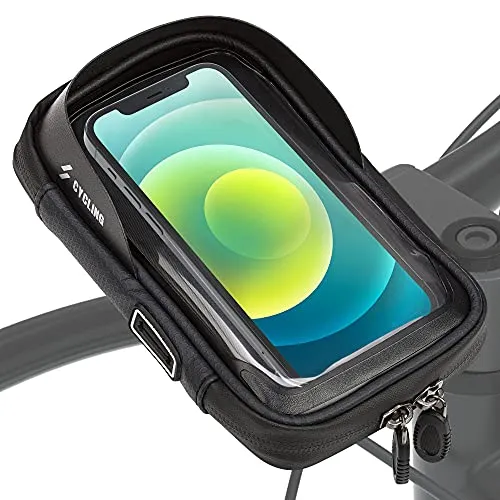 EAZY CASE Fahrrad Lenkertasche, wasserfeste Fahrradtasche mit Smartphone Halterung, Handyhalterung mit Touchscreen perfekt zur Navigation auf dem Rad auch für E-Scooter