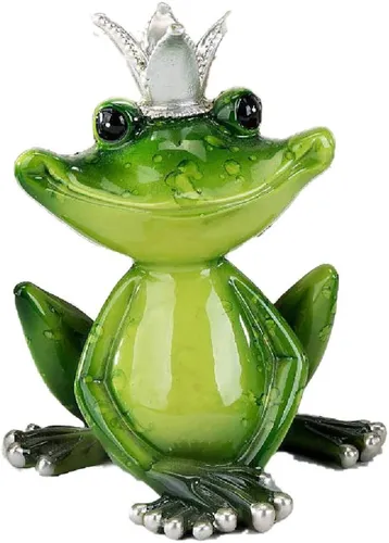 Formano Frosch Froschkönig ca. 9 cm hoch Kunststein Grasgrün handbemalt 772398