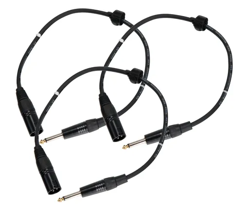Pronomic Stage JMXM-0.5 Audiokabel Monoklinke/XLR 0,5m Schwarz 3er Set