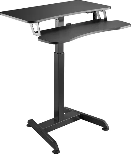 Manuell Höhenverstellbarer Schreibtisch HALTERUNGSPROFI SSAT-01MS - Schreibtisch mit stufenloser Höhenverstellung (74-124 cm) für ergonomisches Arbeiten im Sitzen oder Stehen. Maximale Belastbarkeit von 30 kg, ideal für Büro oder Homeoffice.