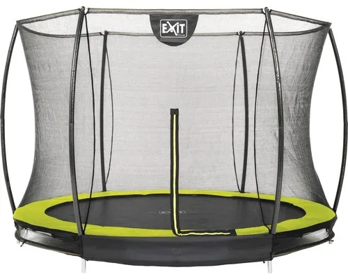 EXIT Trampolin Silhouette Ground Ø 244 cm mit Sicherheitsnetz - Rund-Trampolin mit integriertem Sicherheitsnetz, ideal für Kinder und optimale Sicherheit durch hochwertige Materialien und einfache Montage.