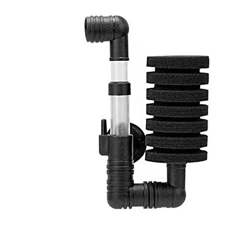 ANCLLO Luftpumpen-Schwammfilter, biochemischer Schwamm für Aquarien, bis zu 60 l, Aquariumfilter, Schwarz