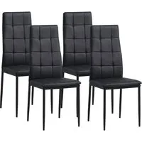Albatros Esszimmerstühle RIMINI 4er Set, Schwarz - Edles Italienisches Design - Esszimmerstühle mit hochwertigem Kunstleder-Bezug und hoher Belastbarkeit, ideal für stilvolle Essbereiche und vielseitig einsetzbar.