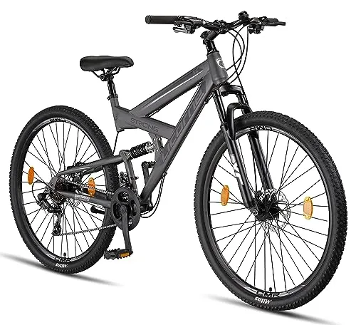 Licorne Bike Strong 2D Premium Mountainbike 29 Zoll - Mountainbike für Herren, Damen und Kinder mit Vollfederung und 21-Gang-Schaltung für optimalen Fahrkomfort und vielseitigen Einsatz – ideal für Alltag und Abenteuer.