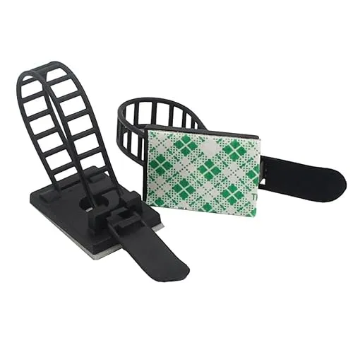 Stück verstellbare Kabelhalter selbstklebend Auto Schreibtisch Kabelklemme Kabelbefestigung Kabelclip Kabel binden Kabelschellen Kabelführung 18x25mm Büro Kabel Organizer Kabelführung Schwarz 10