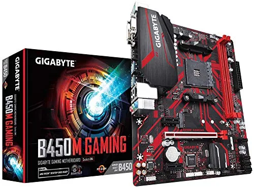 Gigabyte B450M GAMING - Micro ATX Mainboard - Micro ATX Mainboard mit Socket AM4, ideal für Gaming und kompatibel mit Mini PCs für eine leistungsstarke Gaming-Erfahrung.