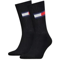 Tommy Men Uni TJ Flag Socks 2P Schwarz Gr 43/46