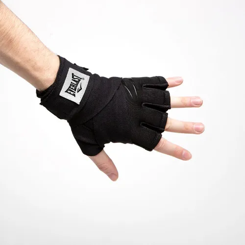 Everlast Unisex - Erwachsene Handbandage Evergel Fastwraps, Schwarz, M - Stützbandagen für Handgelenke mit Evergel-Polsterung für optimalen Schutz und atmungsaktives, schweißresistentes Gewebe für maximalen Komfort.