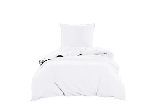 wometo Bettwäsche Renforce Stone-Washed 155x220 & 80x80 - Hochwertiges Bettwäsche-Set aus 100% Baumwolle im modernen Stone-Washed-Stil mit einzigartigem Knitter-Look, ideal für ein gemütliches Schlafzimmer. Zertifiziert nach Oeko-Tex.