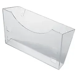 helit H6103002 - Wandhalter „the grid“, glasklar - Wandhalter für bis zu 10 Prospekthaltern, ideal für eine ordentliche Präsentation. Transparentes Design aus hochwertigem Polystyrol sorgt für einen modernen Look.