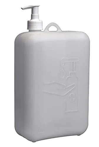 hünersdorff Pumpspender 2000ml ideal für Seife oder Desinfektionsmittel, BPA-frei, temperaturbeständig, naturfarben, 810260