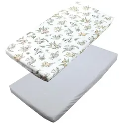 TupTam Spannbettlaken für Babybett und Kinderbett, 2er Pack in braun von TupTam