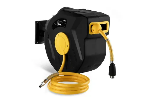 MSW Schlauchtrommel PRO-A 20 m - Druckluft-Schlauchtrommel für bis zu 18 bar, mit 20 m Schlauch und automatischer Aufrollfunktion für Ordnung und Sicherheit, ideal für Werkstatt und Garten.