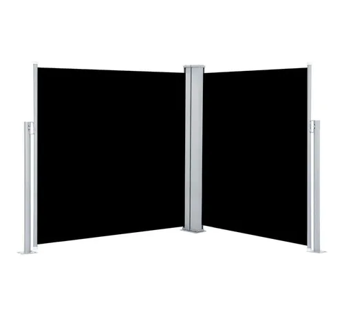 vidaXL Ausziehbare Seitenmarkise Schwarz 140 x 600 cm in schwarz von vidaXL