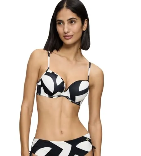 Triumph Summer Allure WHU Bikini Top Damen, Mehrfarbig (White - Dark Combination), Größe 40 - Stilvolles Bikini Top für einen eleganten Look am Strand, mit verstellbaren Trägern für optimalen Tragekomfort.