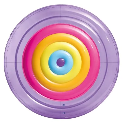 Intex Schwimminsel RAINBOW FIESTA ISLAND - Badeinsel mit 200 cm Durchmesser, ideal für entspannte Tage im Wasser, bunt und pflegeleicht aus wasserabweisendem PVC.