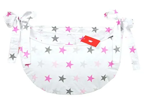 BABYLUX Babybetttasche Organizer BETTTASCHE Spielzeugtasche Tasche Babybett (93. Sterne Rosa)