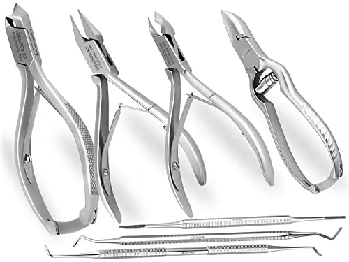 Nagelzange Fußpflege-Set 7-teilig - Nagelzangen für starke Nägel, inkl. Profi-Werkzeuge für perfekte Maniküre und Pediküre – Qualität von InstrumenteNRW für gepflegte Hände und Füße.
